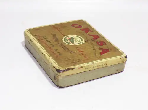 Alte Blechdose Okasa Hormo Pharma Berlin Schiff Zeppelin 
