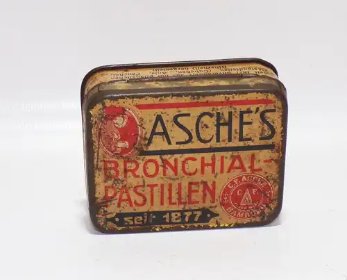 Alte Metallbox Asche Bronchial Pastillen Hamburg Blechdose 