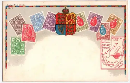 Litho Ak Briefmarken Orange River Kolonie Oranjerivierkolonie Afrika