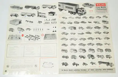 Wiking 9 neue Modelle 5 Verbessungen Prospekt 1970 Modellautos