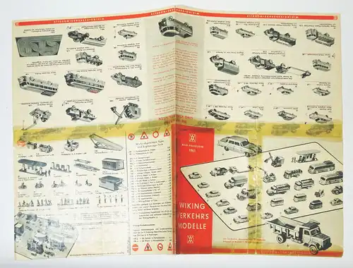 Prospekt Wiking Verkehrsmodelle 1961 Bild Preisliste