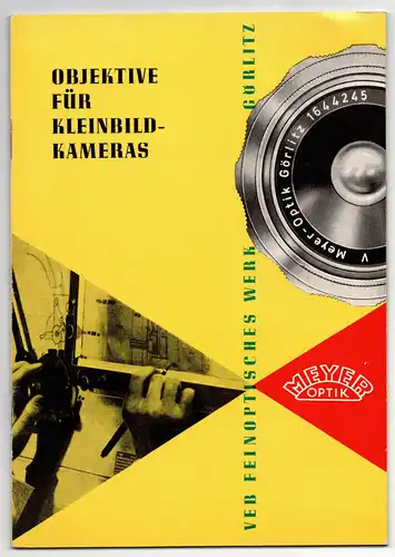 Prospekt Objektive für Kleinbild Kamera Meyer Optik Görlitz 1959