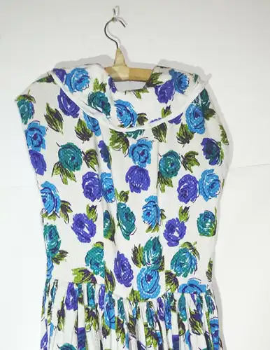 Vintage Kleid DDR Handmade Vintage 1960er Fasion Sommerkleid Blumen