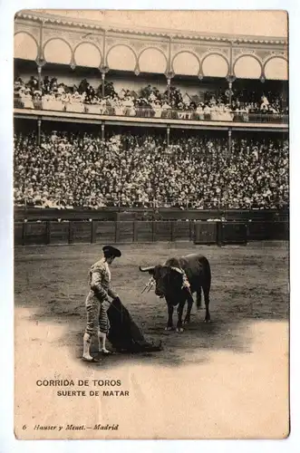 Ak Corrida De Toros Suerte de Matar Madrid Spanien