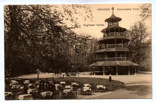 Ak München Chinesischer Turm Englischer Garten Bayern