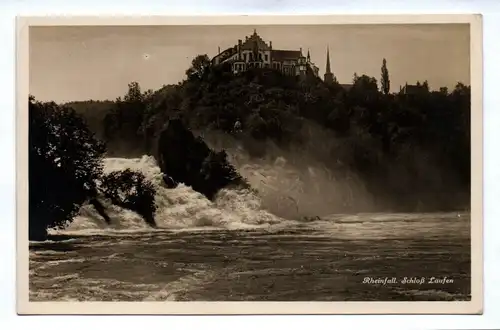 Ak Rheinfall Schloß Laufen Bayern