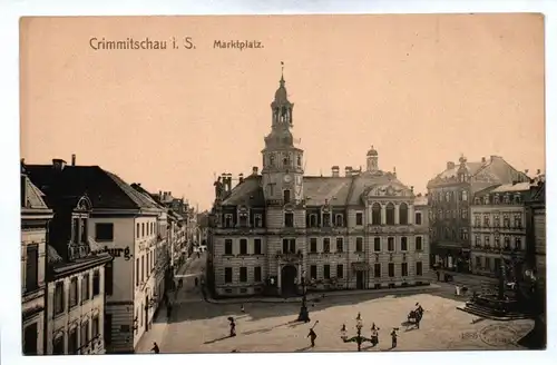 Ak Crimmitschau in Sachsen Marktplatz