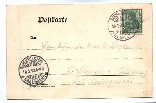 Ak Gruss aus Schmiedeberg von der Schutzhütte gesehen Sachsen DR 1903