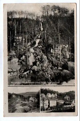 Ak Wasserfall Langenhennersdorf sächs Erzgebirge Sachsen