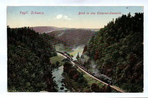 Ak Vogtl Schweiz Blick in das Elstertal Steinicht Sachsen