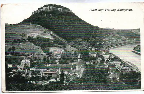 Ak Stadt und Festung Königstein Sachsen