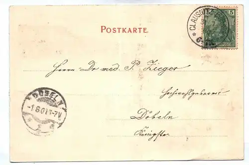 Ak Gruss aus Bienenmühle im Erzgebirge Sachsen DR 1900