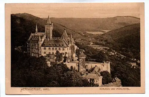 Ak Wernigerode Harz Schloss und Mühlental Sachsen-Anhalt