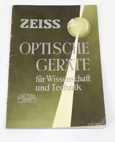 Katalog Carl Zeiss Jena Optische Geräte für Wissenschaft und Technik