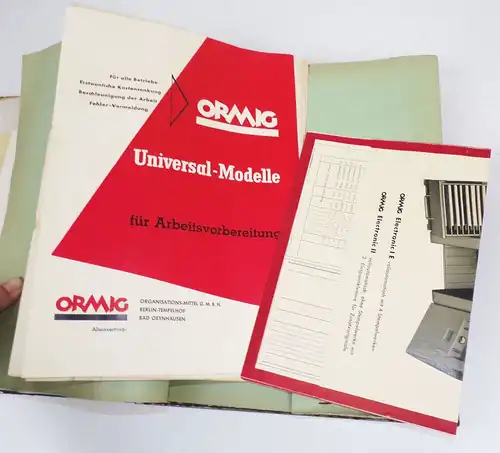 Ordner voll Prospekte Büromöbel Bürobedarf 1960er BRD Kataloge