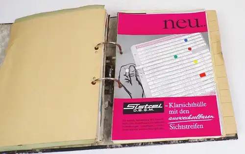 Ordner voll Prospekte Büromöbel Bürobedarf 1960er BRD Kataloge