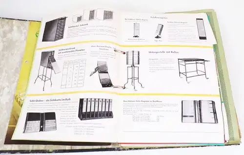 Ordner voll Prospekte Büromöbel Bürobedarf 1960er BRD Kataloge