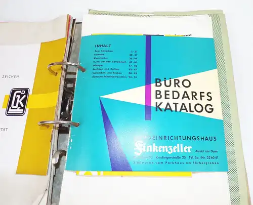 Ordner voll Prospekte Büromöbel Bürobedarf 1960er BRD Kataloge