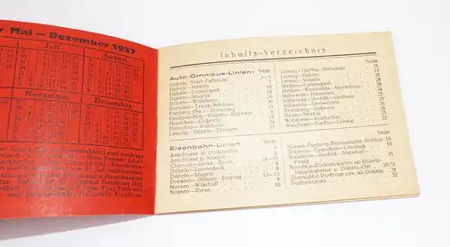 Taschenfahrplan Döbeln und Umgebung 1937 ADCA Omnisbus Eisenbahn Fahrplan