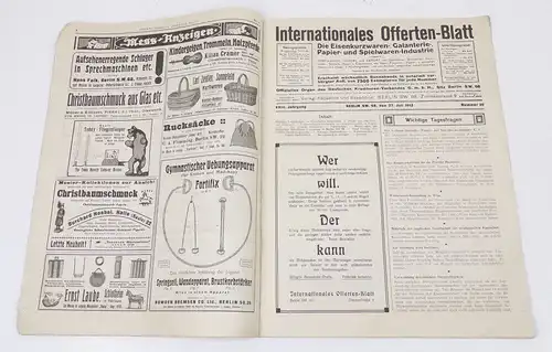 Internationales Offerten Blatt Nummer 30 1912 Anzeiger viel Reklame