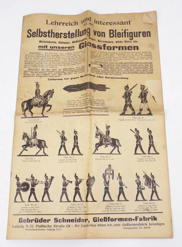 Alter Katalog Zinnfiguren Giessformen Gebrüder Schneider Leipzig 1930er 0