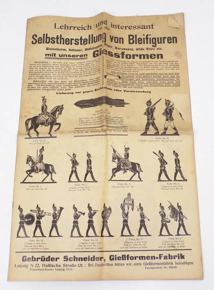 Alter Katalog Zinnfiguren Giessformen Gebrder Schneider Leipzig 1930er 0
