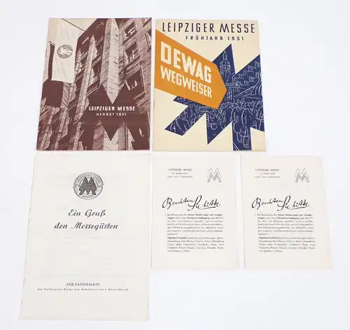 Konvolut Leipziger Messe 1951 Dewag Wegweiser Frühjahr Herbst Leipzig