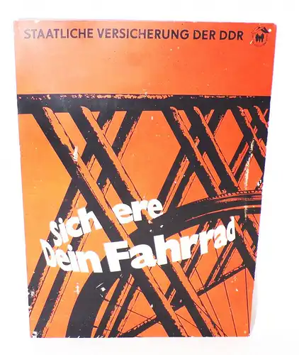 Schild Staatliche Versicherung DDR Sichere Dein Fahrrad Deko Reklame 
