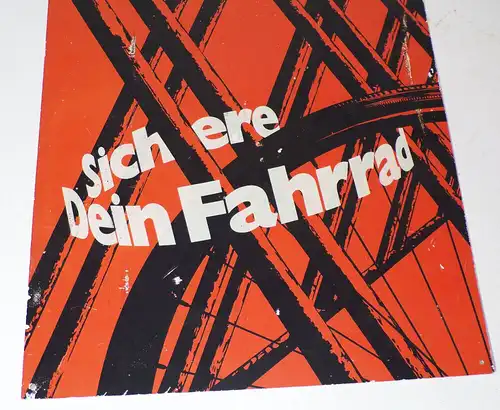 Schild Staatliche Versicherung DDR Sichere Dein Fahrrad Deko Reklame 