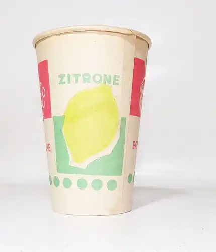 DDR Pappbecher Brause Limo Faßbrause 10 Stück Konsum Jahrmarkt Deko Laden 