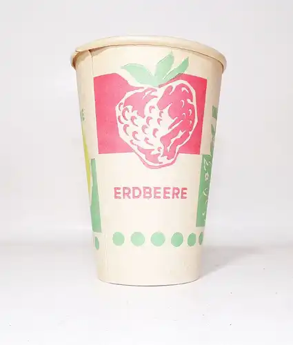 DDR Pappbecher Brause Limo Faßbrause 10 Stück Konsum Jahrmarkt Deko Laden 