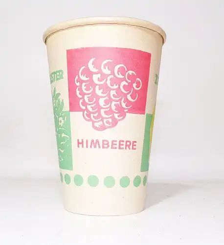 DDR Pappbecher Brause Limo Faßbrause 10 Stück Konsum Jahrmarkt Deko Laden 