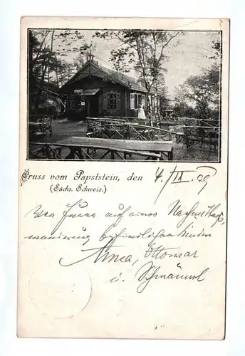 Ak Gruss vom Papstein sächsische Schweiz DR