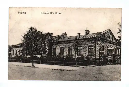 Ak Mława Szkola Handlowa 1915 Feldpostamt Polen