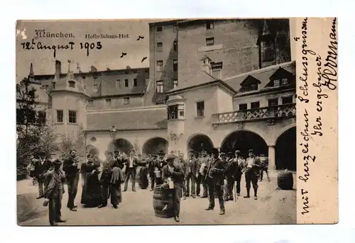 Ak München Hofbräuhaus Hof 1903 Bayern