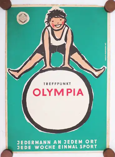 DDR Plakat Treffpunkt Olympia Jedermann Sport DTSB DEWAG Magdeburg