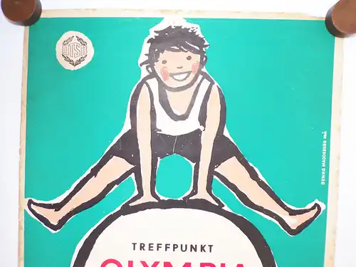 DDR Plakat Treffpunkt Olympia Jedermann Sport DTSB DEWAG Magdeburg 