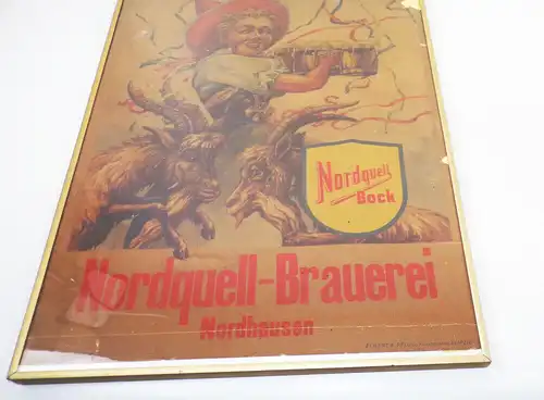 Altes Plakat Nordquell Brauerei Nordhausen Nordquell Bock Bier Reklame