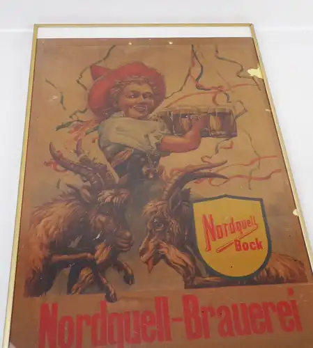 Altes Plakat Nordquell Brauerei Nordhausen Nordquell Bock Bier Reklame