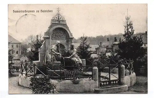 Ak Samariterbrunnen zu Hainichen 1910