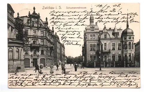 Ak Zwickau in Sachsen Schumannstrasse 1903