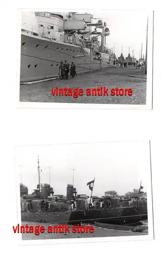 Foto Lot Panzerkreuzer in Swinemünde 1935 Marine Schiff Kriegsschiff