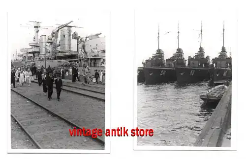 Foto Lot Panzerkreuzer in Swinemünde 1935 Marine Schiff Kriegsschiff