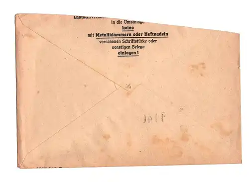 Postscheckbrief Radebeul 1944 Stempel nach Dresden Beleg