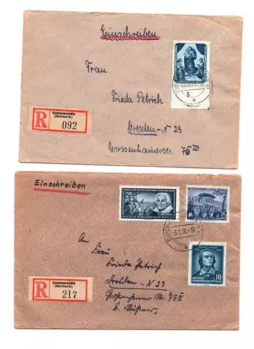 R Brief Cunewalde Oberlausitz 1955 1956 Mischfrankatur Randstück