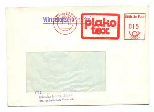 Wirtschaftsdrucksache 1984 plakotex VEB Technische Textilien Neuruppin DDR