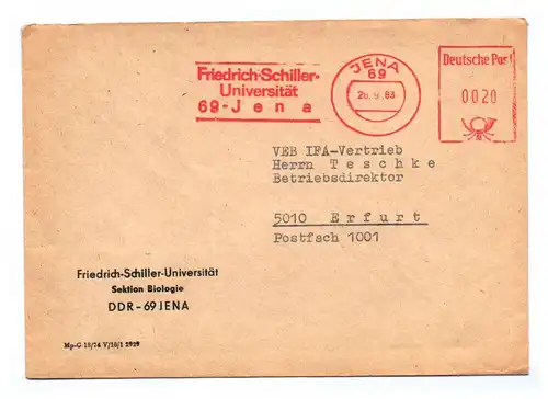 Brief Friedrich Schiller Universität Sektion Biologie DDR 1983