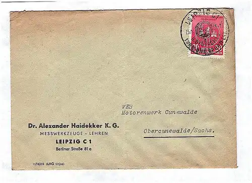 Messwerkzeuge Lehren Leipzig C1 1956 DDR Brief Sachsen