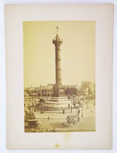 Fotografie Paris La Colonne de Juillet um 1890 X Phot Kutschen