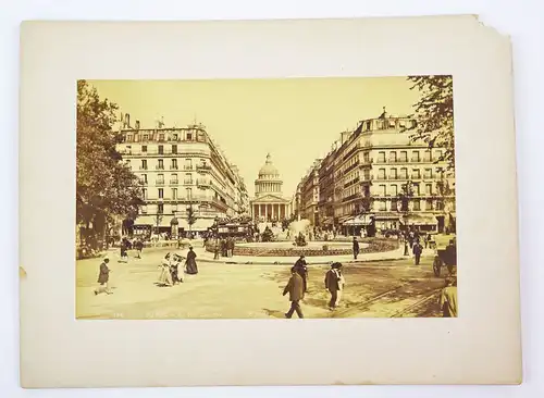 Fotografie Paris La Rue Soufflot 1890er france vintage